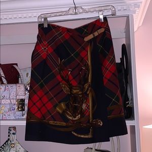 Ralph Lerann wool skirt with deer detail